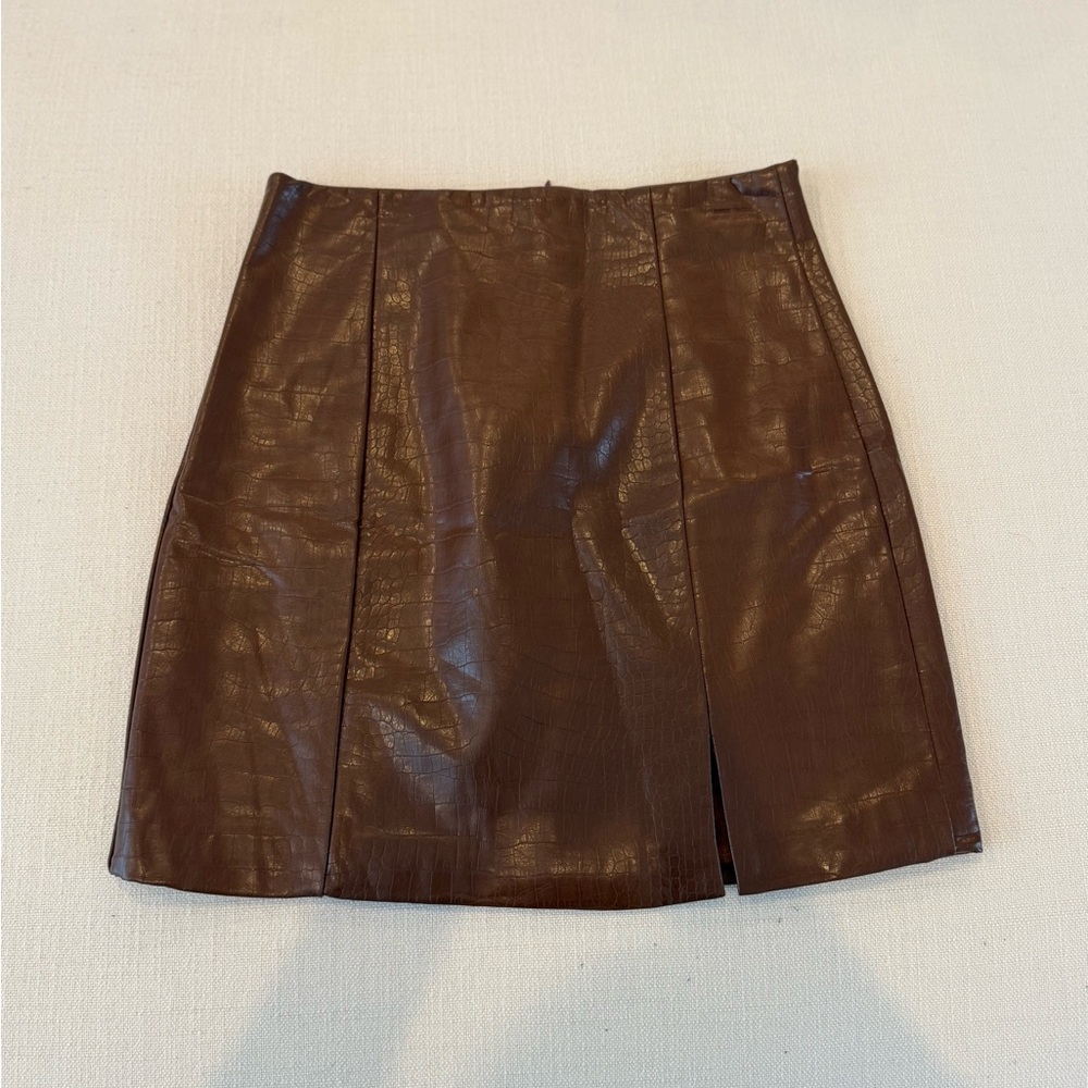 Brown Leather Skirt